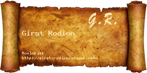 Girst Rodion névjegykártya